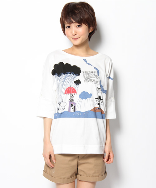 MELROSE claire(メルローズ クレール)の「ムーミンTシャツ The rainy day/Fishing(Tシャツ/カットソー・レディース・オフホワイト/ベージュ・FREE)」の11枚目の写真