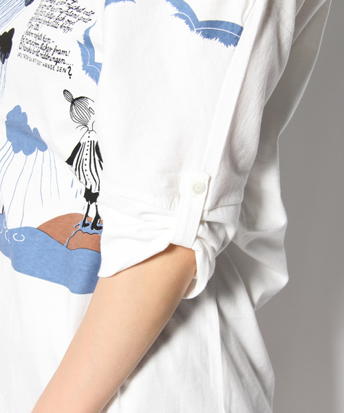 MELROSE claire(メルローズ クレール)の「ムーミンTシャツ The rainy day/Fishing(Tシャツ/カットソー・レディース・オフホワイト/ベージュ・FREE)」の16枚目の写真