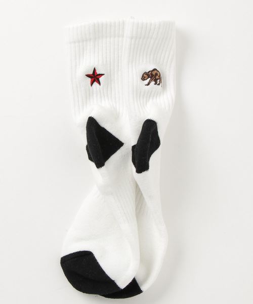 EVENFLOW(イーブンフロー)の「evenflow イーブンフロウ/ CALIFORNIA SOCKS アソートソックス EFD-901(ソックス/靴下・メンズ・ホワイト・FREE)」の2枚目の写真