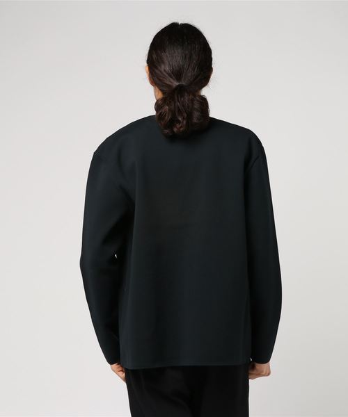 UNITED TOKYO（ユナイテッドトウキョウ）の「18Gジャカードノーカラーニットジャケット（ノーカラージャケット・メンズ・ブラック/ブラウン・1/2/3）」の4枚目の写真