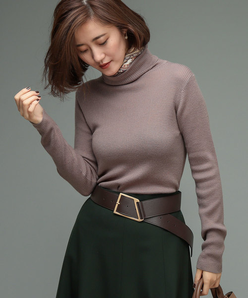 RIVE DROITE（リヴドロワ）の「ウォッシャブルウールタートルニット（ニット/セーター・レディース・オフホワイト/ブラック/モカ/レッド/ベージュ/グリーン/ローズ/ライトグレー・FREE）」の22枚目の写真