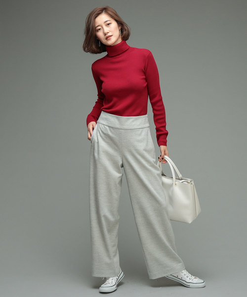 RIVE DROITE（リヴドロワ）の「ウォッシャブルウールタートルニット（ニット/セーター・レディース・オフホワイト/ブラック/モカ/レッド/ベージュ/グリーン/ローズ/ライトグレー・FREE）」の21枚目の写真