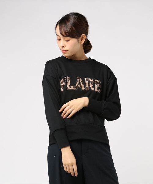 Burner（バーナー）の「【PENDORA】レオパード ロゴ スウェット（スウェット・レディース・ブラック/オフホワイト/杢グレー/イエロー・M/L）」の3枚目の写真