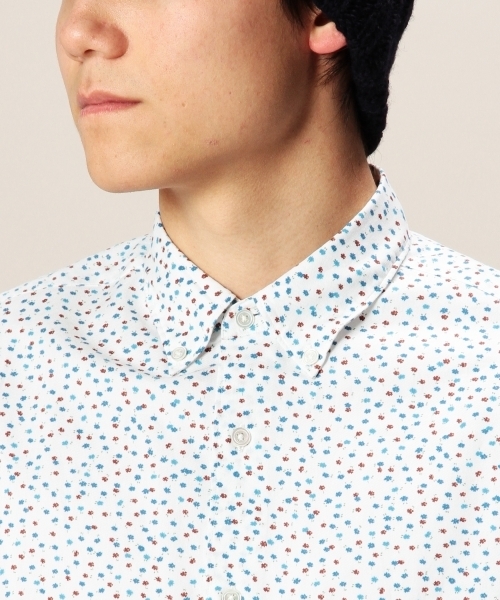 BEAUTY&YOUTH UNITED ARROWS（ビューティーアンドユースユナイテッドアローズ）の「BY ビエラ フラワープリント ボタンダウンシャツ◆§（シャツ/ブラウス・メンズ・オフホワイト/ネイビー・X-SMALL/LARGE/X-LARGE/SMALL/MEDIUM）」の6枚目の写真