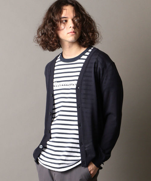 SHIPS JET BLUE（シップスジェットブルー）の「SHIPS JET BLUE: 《洗える》 アイスコットン ニットカーディガン（カーディガン/ボレロ・メンズ・ナチュラル/グリーン/ネイビー/オレンジ・X-SMALL/SMALL/MEDIUM/LARGE）」の4枚目の写真