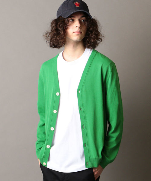 SHIPS JET BLUE（シップスジェットブルー）の「SHIPS JET BLUE: 《洗える》 アイスコットン ニットカーディガン（カーディガン/ボレロ・メンズ・ナチュラル/グリーン/ネイビー/オレンジ・X-SMALL/SMALL/MEDIUM/LARGE）」の3枚目の写真