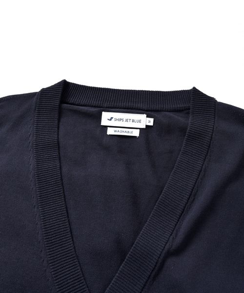 SHIPS JET BLUE（シップスジェットブルー）の「SHIPS JET BLUE: 《洗える》 アイスコットン ニットカーディガン（カーディガン/ボレロ・メンズ・ナチュラル/グリーン/ネイビー/オレンジ・X-SMALL/SMALL/MEDIUM/LARGE）」の11枚目の写真