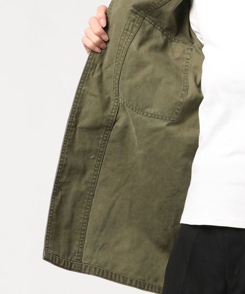 flower（フラワー）の「ノーカラーファティーグシャツ（ノーカラージャケット・レディース・カーキ・FREE）」の4枚目の写真