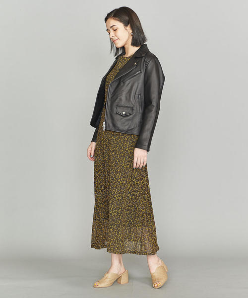 BEAUTY&YOUTH UNITED ARROWS(ビューティーアンドユースユナイテッドアローズ)の「BY シープレザーダブルライダースジャケット◆(ライダースジャケット・レディース・ブラック・MEDIUM/SMALL)」の6枚目の写真