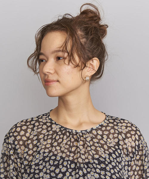 BEAUTY&YOUTH UNITED ARROWS(ビューティーアンドユースユナイテッドアローズ)の「BY クレープフラワーギャザーワンピース о(ワンピース・レディース・ブラック/ライラック・MEDIUM/SMALL)」の7枚目の写真