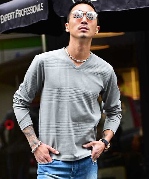 JOKER（ジョーカー）の「ふくれジャガード長袖カットソー（Tシャツ/カットソー・メンズ・ブラック系その他3/ブラック系その他2/ホワイト系その他/ブラック系その他4/ホワイト系その他2/グレー系その他2/ブルー系その他2/グレー系その他/ブラック系その他/ホワイト系その他4/ブルー系その他/ホワイト系その他3/レッド系その他/ピンク系その他/ピンク系その他2/レッド系その他2・M/L/LL）」の9枚目の写真