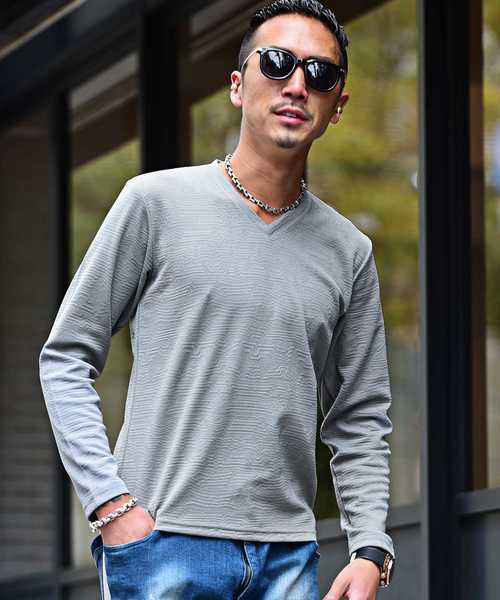 JOKER（ジョーカー）の「ふくれジャガード長袖カットソー（Tシャツ/カットソー・メンズ・ブラック系その他3/ブラック系その他2/ホワイト系その他/ブラック系その他4/ホワイト系その他2/グレー系その他2/ブルー系その他2/グレー系その他/ブラック系その他/ホワイト系その他4/ブルー系その他/ホワイト系その他3/レッド系その他/ピンク系その他/ピンク系その他2/レッド系その他2・M/L/LL）」の10枚目の写真