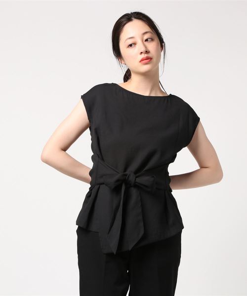 TRUDEA(トルディア)の「麻調ウエストリボンブラウス(シャツ/ブラウス・レディース・ブラック/レッド/ベージュ/ホワイト/サックスブルー/ミント・MEDIUM/LARGE)」の11枚目の写真