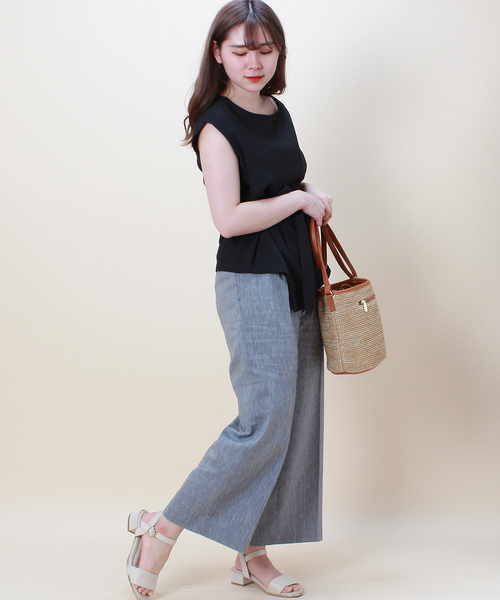 TRUDEA(トルディア)の「麻調ウエストリボンブラウス(シャツ/ブラウス・レディース・ブラック/レッド/ベージュ/ホワイト/サックスブルー/ミント・MEDIUM/LARGE)」の15枚目の写真