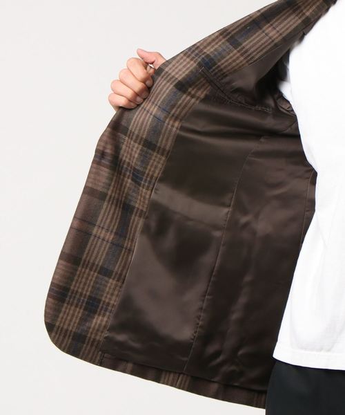 salvy;（サヴィー）の「【salvy;】DADDY CHECK CLASSIC JKT（テーラードジャケット・メンズ・ブラウン・2）」の3枚目の写真