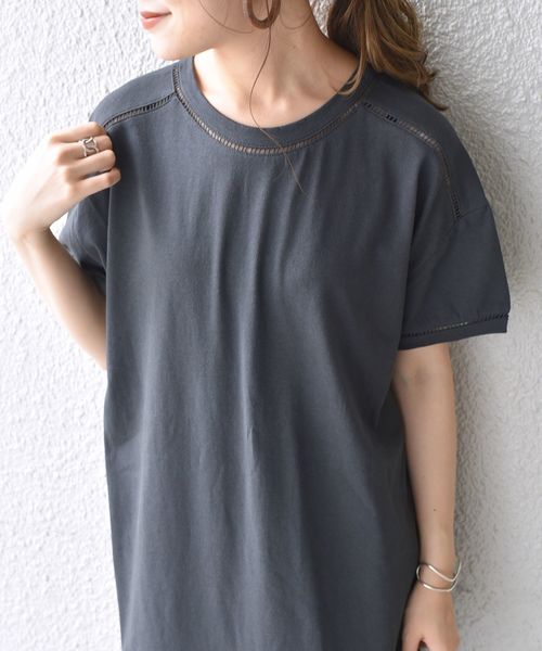 SHIPS（シップス）の「USAコットンハシゴレースワンピース（ワンピース・レディース・ブラック/ブルー/キャメル・ONE SIZE）」の6枚目の写真