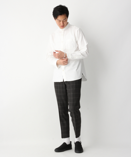 GLOBAL WORK（グローバルワーク）の「オックスフォードバンドカラー/837124（シャツ/ブラウス・メンズ・ホワイト/ブラウン/サックスブルー・SMALL/MEDIUM/LARGE/X-LARGE）」の18枚目の写真