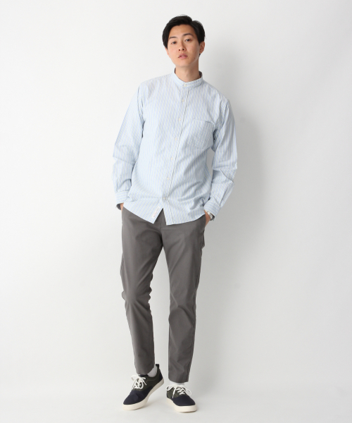 GLOBAL WORK（グローバルワーク）の「オックスフォードバンドカラー/837124（シャツ/ブラウス・メンズ・ホワイト/ブラウン/サックスブルー・SMALL/MEDIUM/LARGE/X-LARGE）」の16枚目の写真