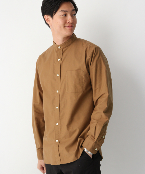 GLOBAL WORK（グローバルワーク）の「オックスフォードバンドカラー/837124（シャツ/ブラウス・メンズ・ホワイト/ブラウン/サックスブルー・SMALL/MEDIUM/LARGE/X-LARGE）」の9枚目の写真