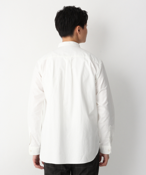 GLOBAL WORK（グローバルワーク）の「オックスフォードバンドカラー/837124（シャツ/ブラウス・メンズ・ホワイト/ブラウン/サックスブルー・SMALL/MEDIUM/LARGE/X-LARGE）」の7枚目の写真