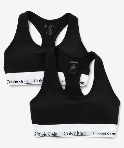 Calvin Klein Underwear(カルバンクラインアンダーウェア)の「ブラレット(2枚パック) - Icon Cotton Modal ブラレット(ブラジャー・レディース・ブラック/ヘザーグレー/ブラック系その他2・S/M/L/XL)」の2枚目の写真
