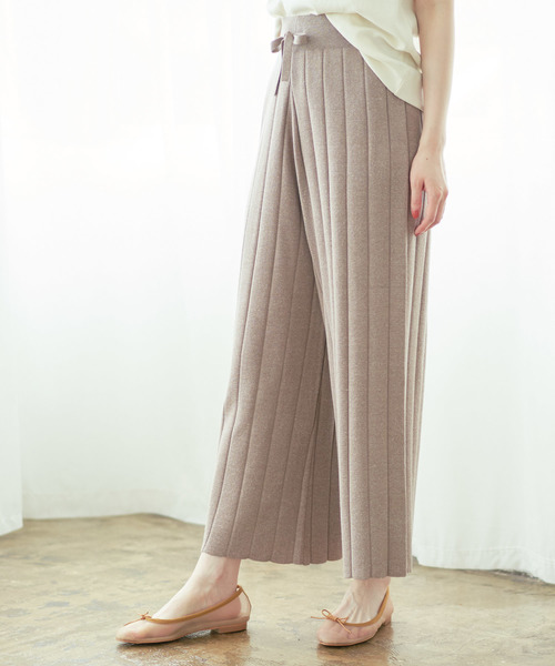 PUAL CE CIN（ピュアルセシン）の「ワイドリブワイドパンツ（その他パンツ・レディース・チャコールグレー/ブラック/ベージュ/ネイビー・FREE）」の3枚目の写真