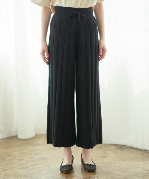 PUAL CE CIN（ピュアルセシン）の「ワイドリブワイドパンツ（その他パンツ・レディース・チャコールグレー/ブラック/ベージュ/ネイビー・FREE）」の14枚目の写真