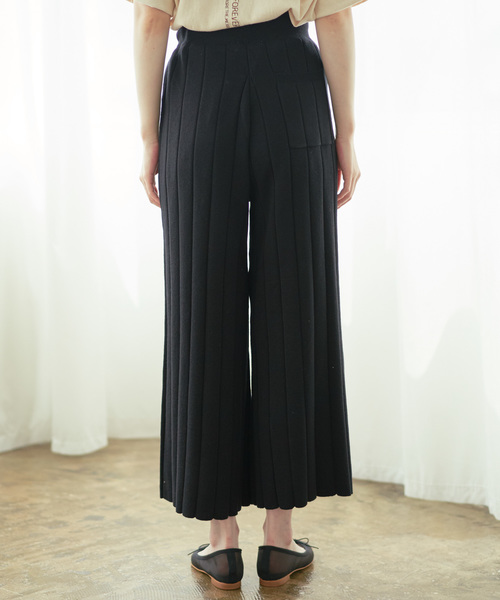 PUAL CE CIN（ピュアルセシン）の「ワイドリブワイドパンツ（その他パンツ・レディース・チャコールグレー/ブラック/ベージュ/ネイビー・FREE）」の8枚目の写真