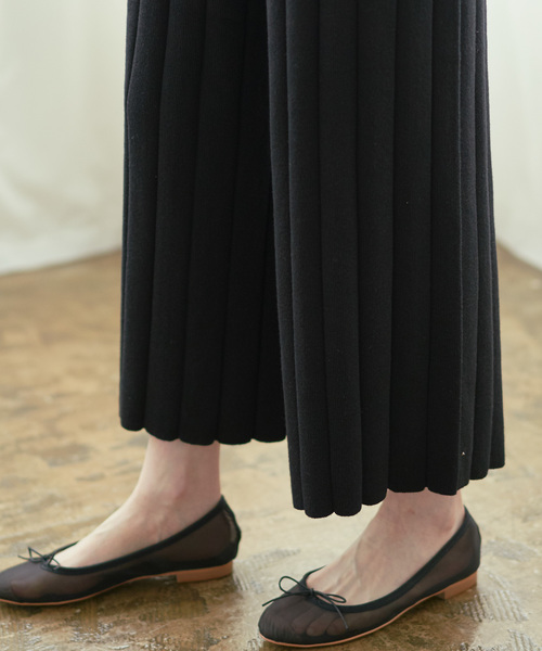 PUAL CE CIN（ピュアルセシン）の「ワイドリブワイドパンツ（その他パンツ・レディース・チャコールグレー/ブラック/ベージュ/ネイビー・FREE）」の5枚目の写真