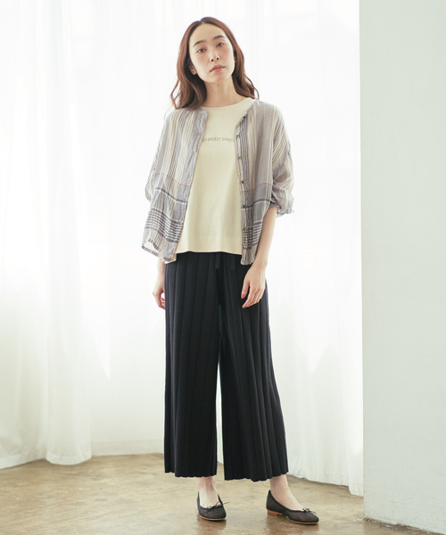 PUAL CE CIN（ピュアルセシン）の「ワイドリブワイドパンツ（その他パンツ・レディース・チャコールグレー/ブラック/ベージュ/ネイビー・FREE）」の17枚目の写真