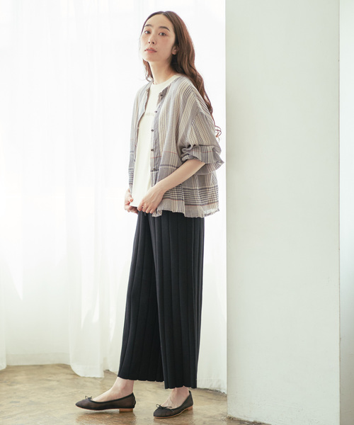 PUAL CE CIN（ピュアルセシン）の「ワイドリブワイドパンツ（その他パンツ・レディース・チャコールグレー/ブラック/ベージュ/ネイビー・FREE）」の11枚目の写真