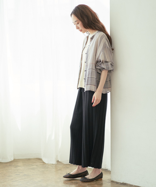 PUAL CE CIN（ピュアルセシン）の「ワイドリブワイドパンツ（その他パンツ・レディース・チャコールグレー/ブラック/ベージュ/ネイビー・FREE）」の15枚目の写真