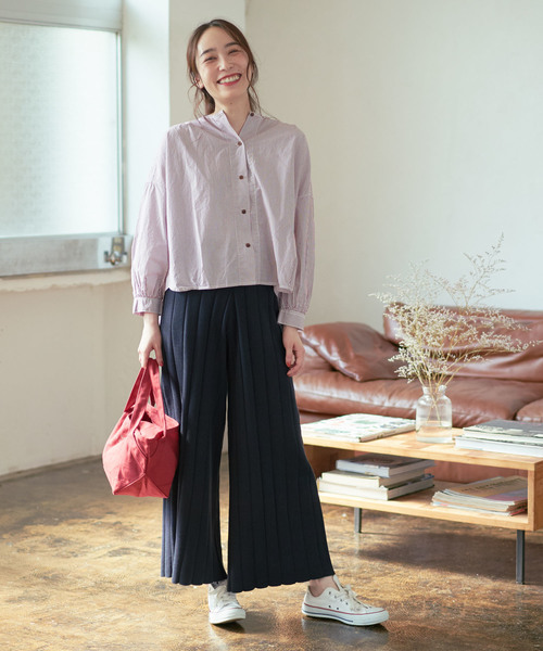 PUAL CE CIN（ピュアルセシン）の「ワイドリブワイドパンツ（その他パンツ・レディース・チャコールグレー/ブラック/ベージュ/ネイビー・FREE）」の12枚目の写真