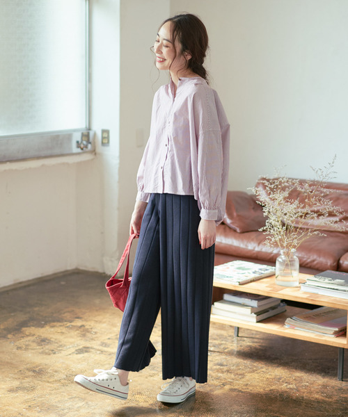 PUAL CE CIN（ピュアルセシン）の「ワイドリブワイドパンツ（その他パンツ・レディース・チャコールグレー/ブラック/ベージュ/ネイビー・FREE）」の16枚目の写真