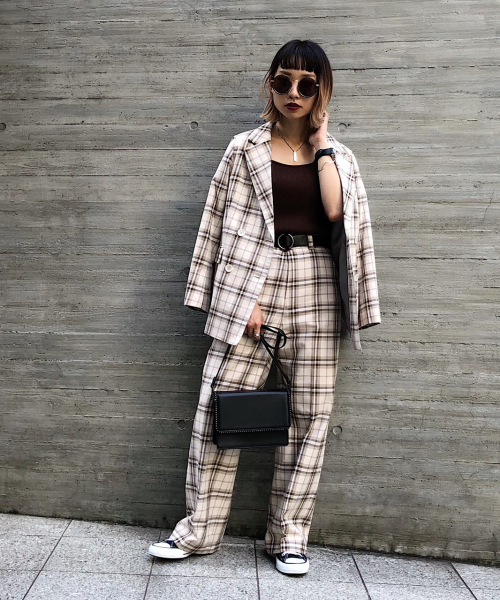 PAGEBOY（ページボーイ）の「セットアップチェックテーラージャケット（テーラードジャケット・レディース・グレー系その他/ブラウン系その他・FREE）」の6枚目の写真