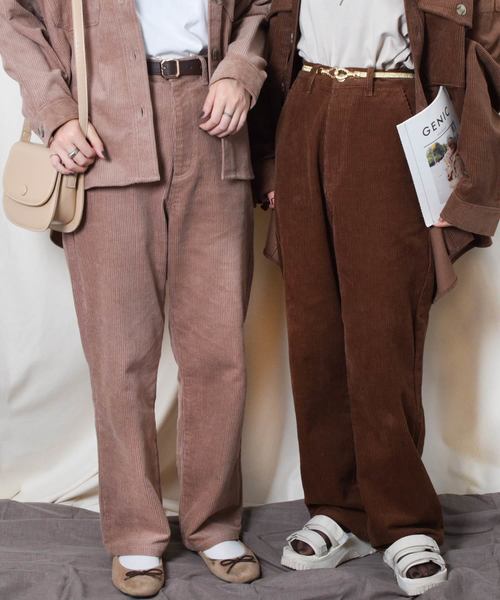 PairPair（ペアペア）の「コーデュロイハイウエストパンツ（その他パンツ・レディース・ブラック/ダークブラウン/アイボリー/モカ・SMALL/MEDIUM/LARGE）」の4枚目の写真