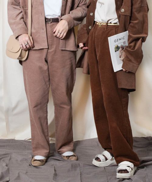 PairPair（ペアペア）の「コーデュロイハイウエストパンツ（その他パンツ・レディース・ブラック/ダークブラウン/アイボリー/モカ・SMALL/MEDIUM/LARGE）」の6枚目の写真