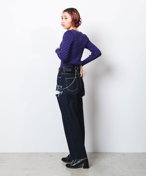 WEGO（ウィゴー）の「WEGO/ウォレットチェーンリング付きベルト（ベルト・レディース・ブラック・FREE）」の5枚目の写真