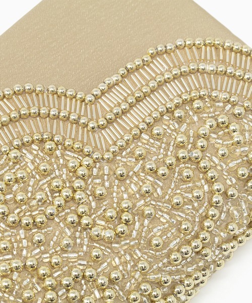 girl（ガール）の「サテン&ビーズ刺繍2wayパーティーバッグ 結婚式 パーティー お呼ばれ オケージョン（クラッチバッグ・レディース・ブラック/オフホワイト/ゴールド・FREE）」の7枚目の写真