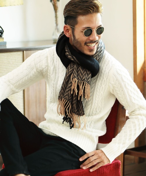 jiggys shop（ジギーズショップ）の「チェック柄 ＆ 無地 大判 ストール マフラー（マフラー・メンズ・その他1/その他2/その他3/その他4/その他5/その他6/その他7/その他8/その他9/その他10/その他11/その他12/その他13/その他14/その他16/その他17/その他19/その他20/その他21/その他22/その他23/その他24/その他25/その他26/その他27/その他28/その他29/その他31/その他32/その他30・FREE）」の4枚目の写真