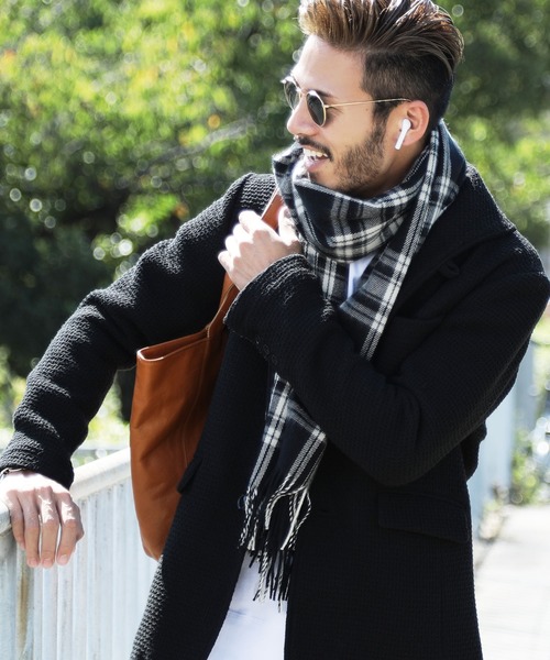jiggys shop（ジギーズショップ）の「チェック柄 ＆ 無地 大判 ストール マフラー（マフラー・メンズ・その他1/その他2/その他3/その他4/その他5/その他6/その他7/その他8/その他9/その他10/その他11/その他12/その他13/その他14/その他16/その他17/その他19/その他20/その他21/その他22/その他23/その他24/その他25/その他26/その他27/その他28/その他29/その他31/その他32/その他30・FREE）」の5枚目の写真