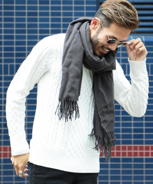 jiggys shop（ジギーズショップ）の「チェック柄 ＆ 無地 大判 ストール マフラー（マフラー・メンズ・その他1/その他2/その他3/その他4/その他5/その他6/その他7/その他8/その他9/その他10/その他11/その他12/その他13/その他14/その他16/その他17/その他19/その他20/その他21/その他22/その他23/その他24/その他25/その他26/その他27/その他28/その他29/その他31/その他32/その他30・FREE）」の6枚目の写真