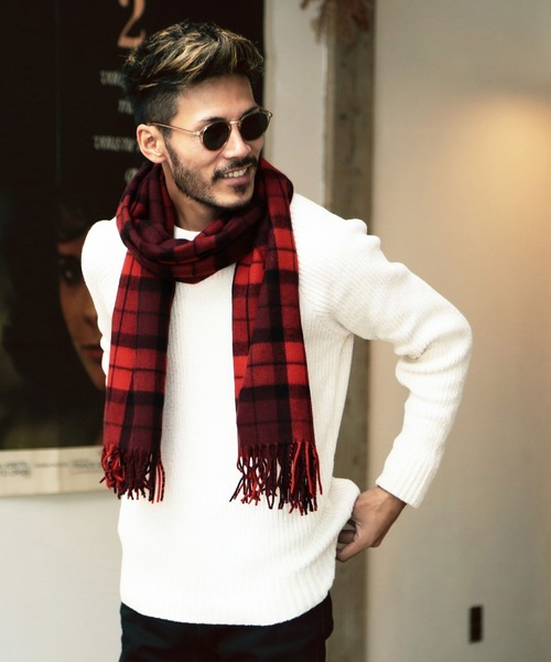 jiggys shop（ジギーズショップ）の「チェック柄 ＆ 無地 大判 ストール マフラー（マフラー・メンズ・その他1/その他2/その他3/その他4/その他5/その他6/その他7/その他8/その他9/その他10/その他11/その他12/その他13/その他14/その他16/その他17/その他19/その他20/その他21/その他22/その他23/その他24/その他25/その他26/その他27/その他28/その他29/その他31/その他32/その他30・FREE）」の19枚目の写真