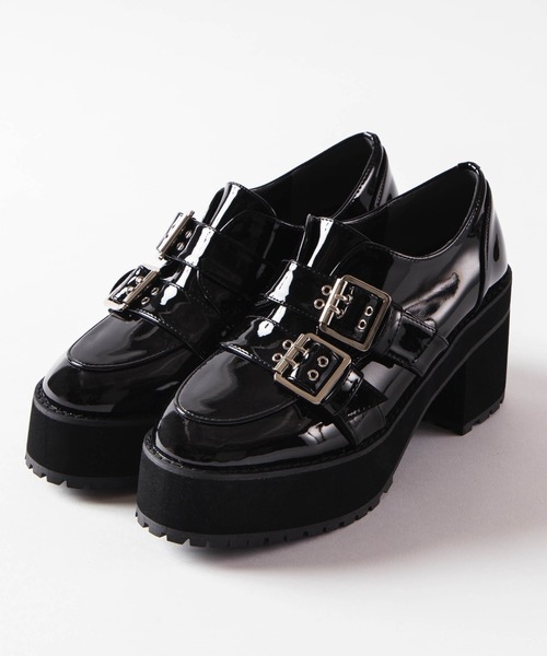 WEGO（ウィゴー）の「WEGO/ハトメベルト厚底ヒールシューズ（その他シューズ・レディース・ブラック/ブラック系その他/ワイン・MEDIUM/LARGE）」の5枚目の写真