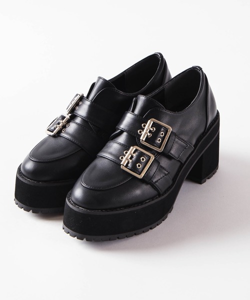 WEGO（ウィゴー）の「WEGO/ハトメベルト厚底ヒールシューズ（その他シューズ・レディース・ブラック/ブラック系その他/ワイン・MEDIUM/LARGE）」の6枚目の写真