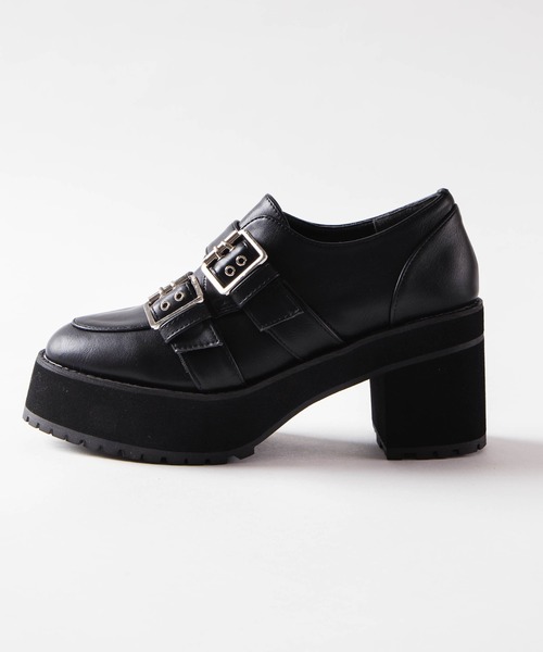 WEGO（ウィゴー）の「WEGO/ハトメベルト厚底ヒールシューズ（その他シューズ・レディース・ブラック/ブラック系その他/ワイン・MEDIUM/LARGE）」の7枚目の写真