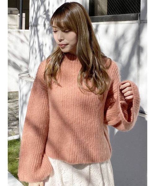 モヘア混モックネックニット ニット セーター Mercuryduo マーキュリーデュオ のファッション ニット セーター セール