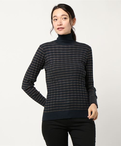 AMERICAN HOLIC（アメリカンホリック）の「針抜きテレコタートルネックニットプルオーバー　＊（ニット/セーター・レディース・マスタード/モカ/ブラック/グレー系その他2/グリーン/アイボリー/ホワイト系その他4/ブルー系その他2・M/L）」の7枚目の写真