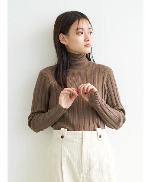 AMERICAN HOLIC（アメリカンホリック）の「針抜きテレコタートルネックニットプルオーバー　＊（ニット/セーター・レディース・マスタード/モカ/ブラック/グレー系その他2/グリーン/アイボリー/ホワイト系その他4/ブルー系その他2・M/L）」の11枚目の写真