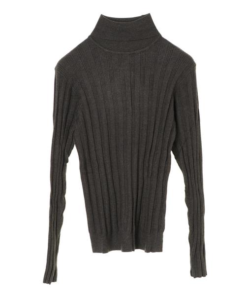 AMERICAN HOLIC（アメリカンホリック）の「針抜きテレコタートルネックニットプルオーバー　＊（ニット/セーター・レディース・マスタード/モカ/ブラック/グレー系その他2/グリーン/アイボリー/ホワイト系その他4/ブルー系その他2・M/L）」の12枚目の写真